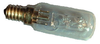 Halogenlampe Pizzaofen
E14 230V 40W ø 25mm 
Glas 54mm - L 80mm 300°C