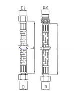 Verbindungsschlauch Edelstahl
Ummantelung zum Anschluss an 
Fussbatterie F1/2” x F1/2” L=75cm