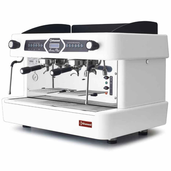 Espressomaschine, 2-gruppig, automatisch (mit Display) - WEIß